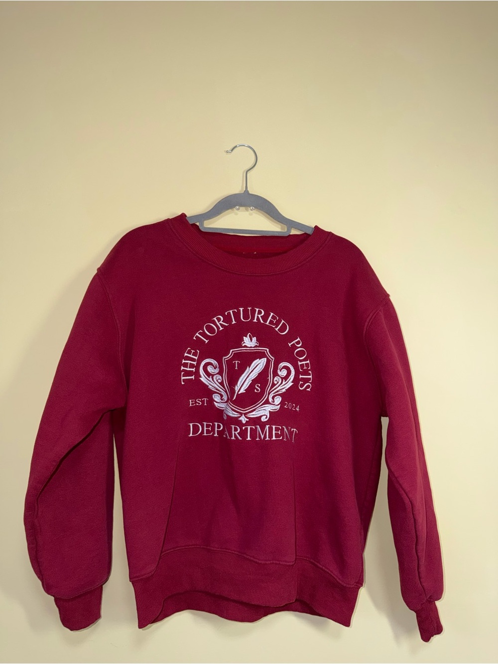 Taylor Swift The Tortured Poets Department Crewneck Sweatshirt Red
